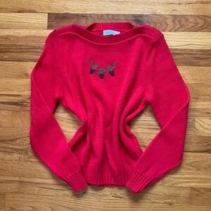 VIntage 1970's Twee Strawberry Embroidered Sweater Size XS/S Kitschy Teacher